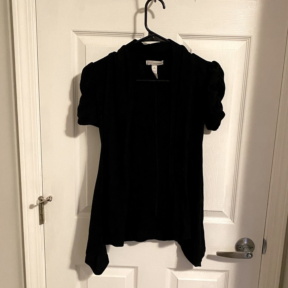 Black Short-Sleeve Cardigan (S)